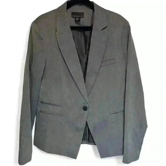 Attention Women's Gray Blazer Size 10 One-Button Notch Lapel - Picture 1 of 3